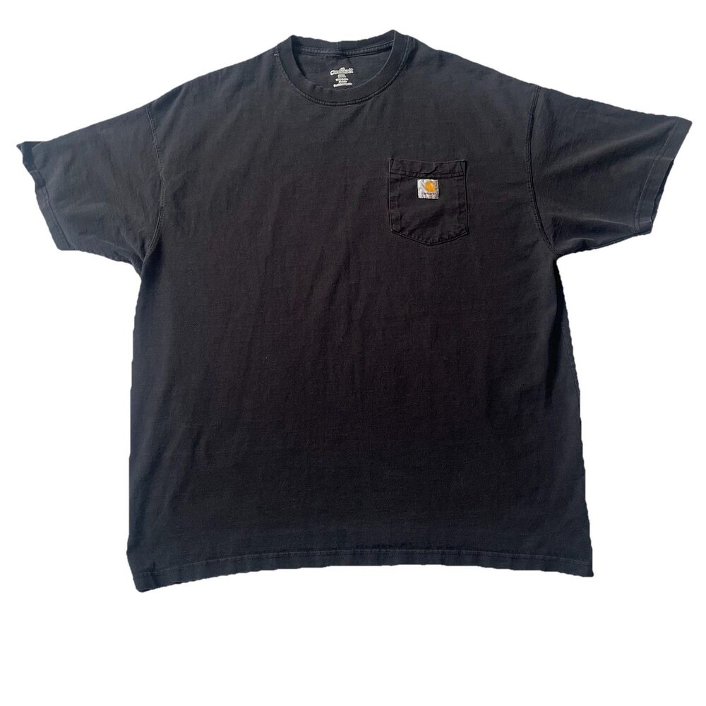 VTG 08 Carhartt K87 T Shirt Mens 2XL Black Short Sleeve Pocket Workwear Grunge